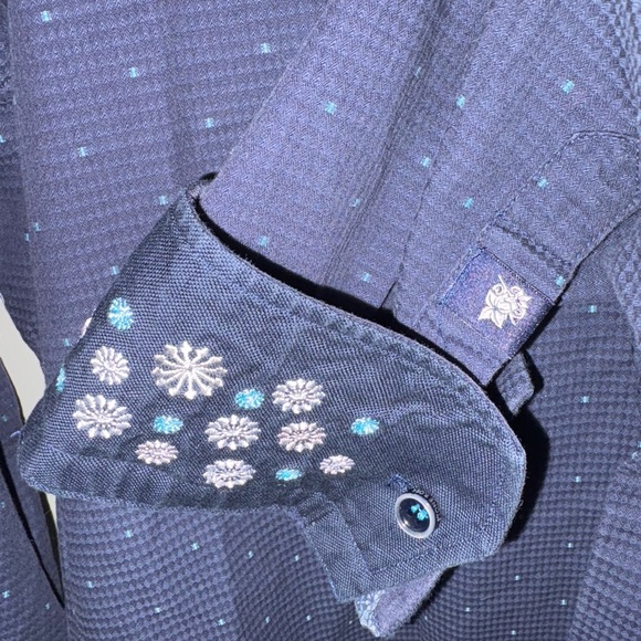 Stone Rose Dark Blue Patterned Shirt small - Picture 2 of 7